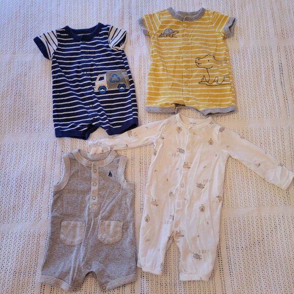 16 Pc Baby Boy Clothing Bundle 3 Months Bodysuits Pants Rompers Sleeper Shirts - Picture 2 of 5